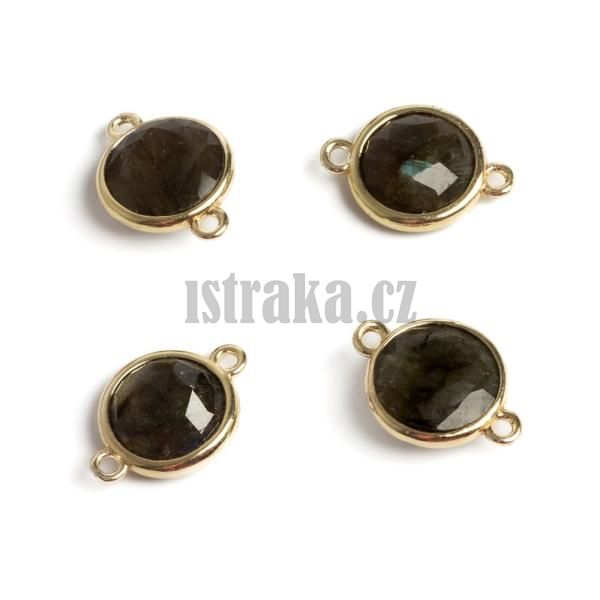 Medzikus labradorit 16x12mm placka se zlatm rmem