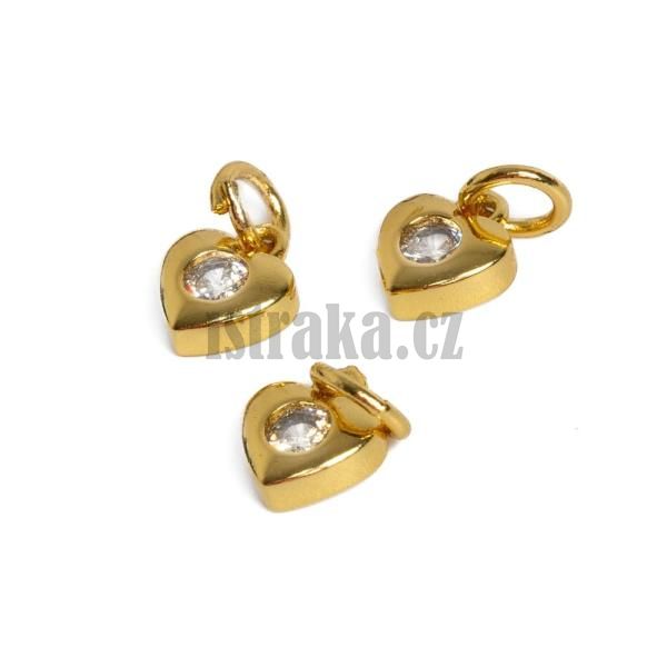 Minisrdko pvsek zlat s blm zirkonem