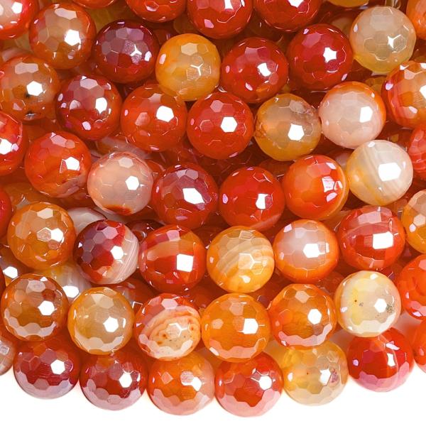 Ach�t krajkov� kor�lky 8mm brou�en� �erven� s pokovem ���ra