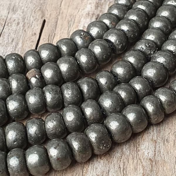 Pyrit korlky 6x4mm tun rondelky plra