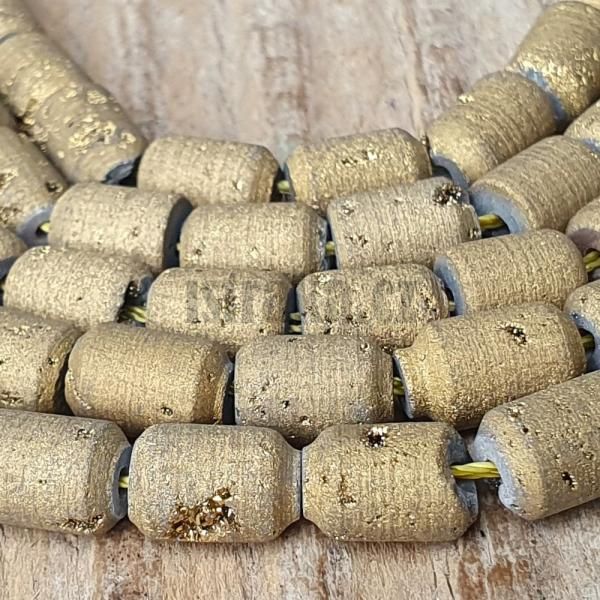 Acht drzov korlky 6x9mm bronzov zlat matn plra