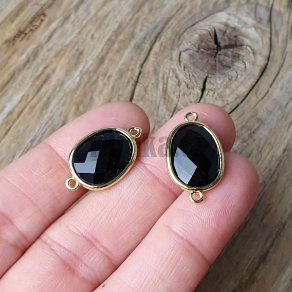 Mezikus obsidin ern 14x23mm ovl zlat rm