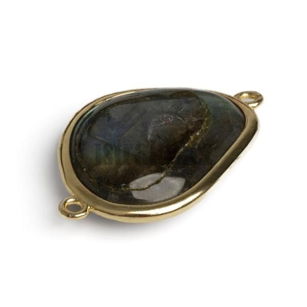 Mezikus labradorit 18x30mm asymetrick zlat rm