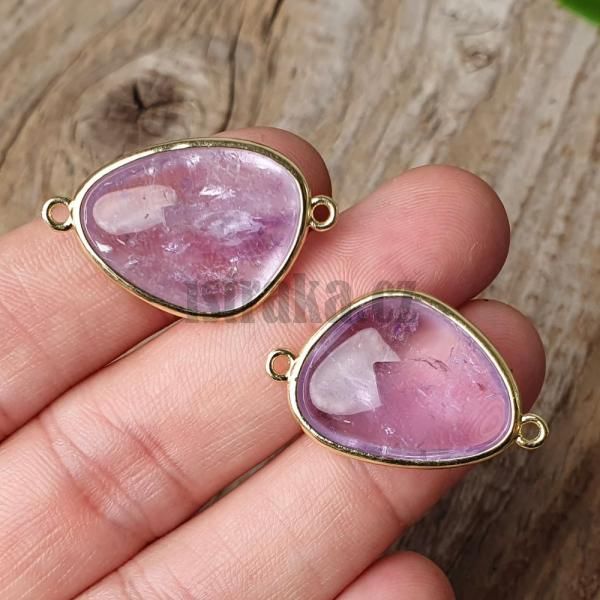Mezikus lavender 18x30mm asymetrick zlat rm