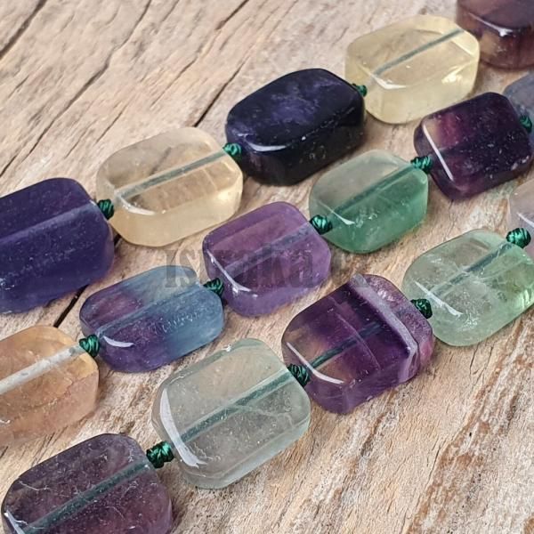 Fluorit korlky 11x13mm obdlnky plra