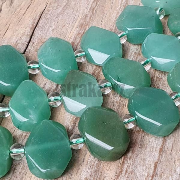 Avanturin zelen korlky 12x15mm obdlnky plra