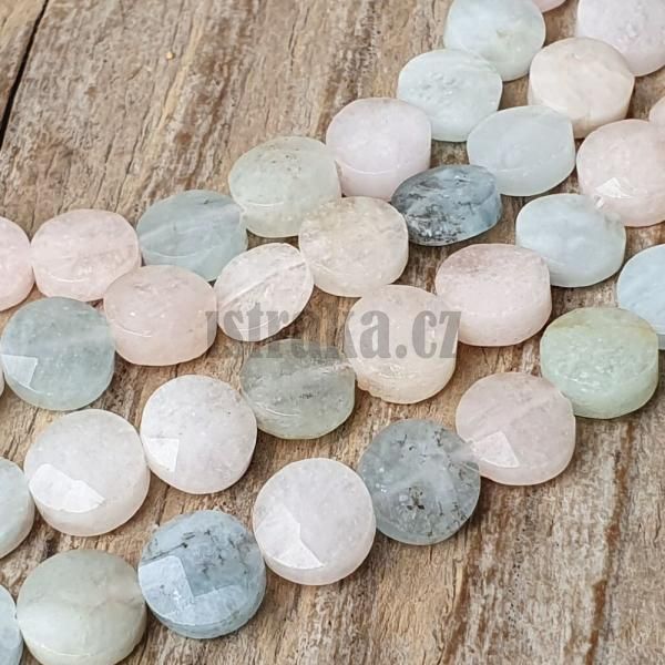 Morganit korlky 8mm penzek ploch brouen plra