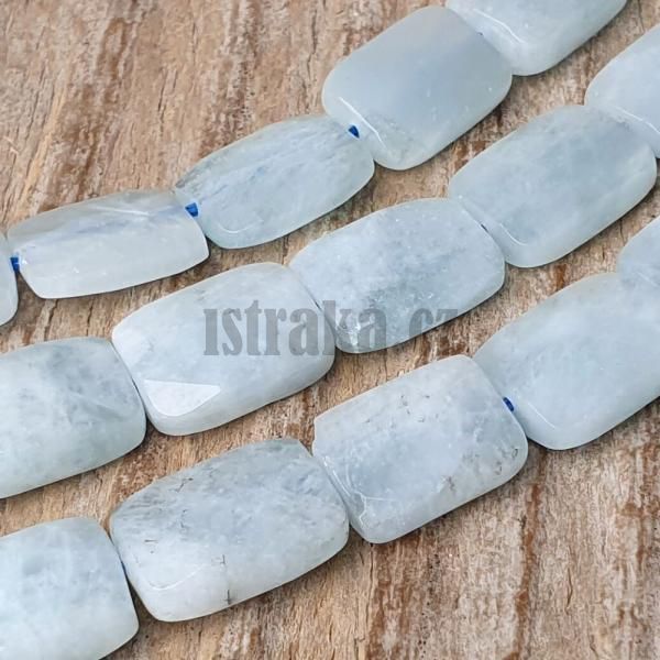 Akvamarin korlky 10x14mm brouen ploch obdlnky plra