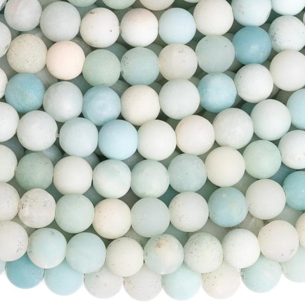 Amazonit kor�lky 6mm bledotyrkysov� matn� ���ra 2. t��da ( s inluzemi)