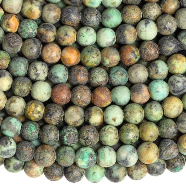 Tyrkys africk� kor�lky 4mm matn� ���ra