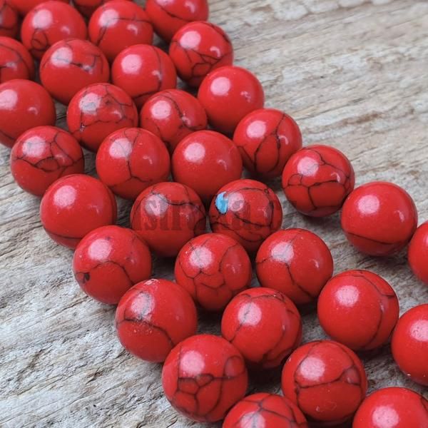 Tyrkys syntetick korlky 8mm erven ra
