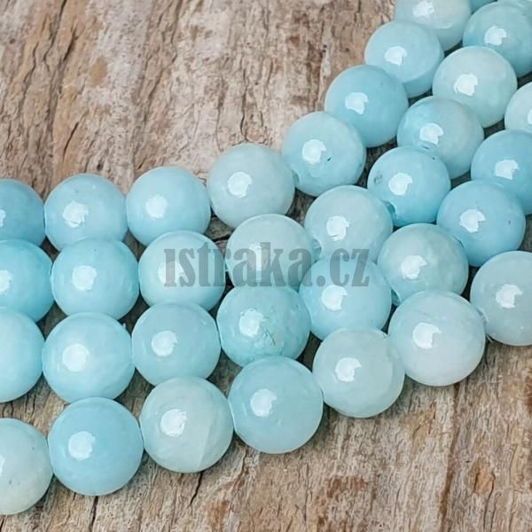 Jadeit korlky 8mm svtle modr ra