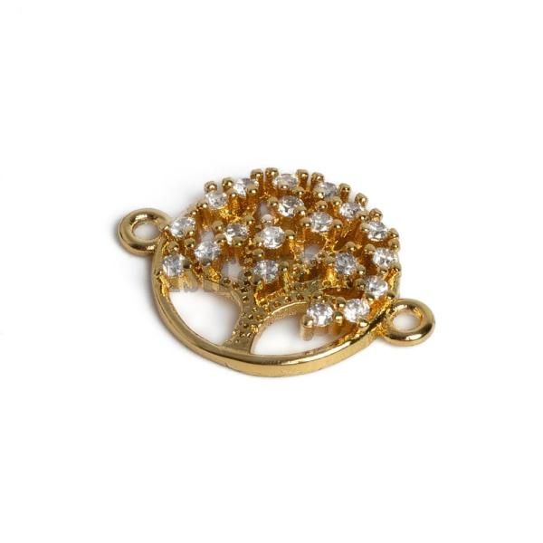 Strom ivota mezidl zlat s blmi zirkony