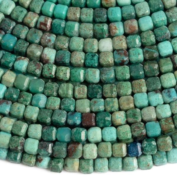 Chryzokol korlky 2,5 mm kostky brouen plra