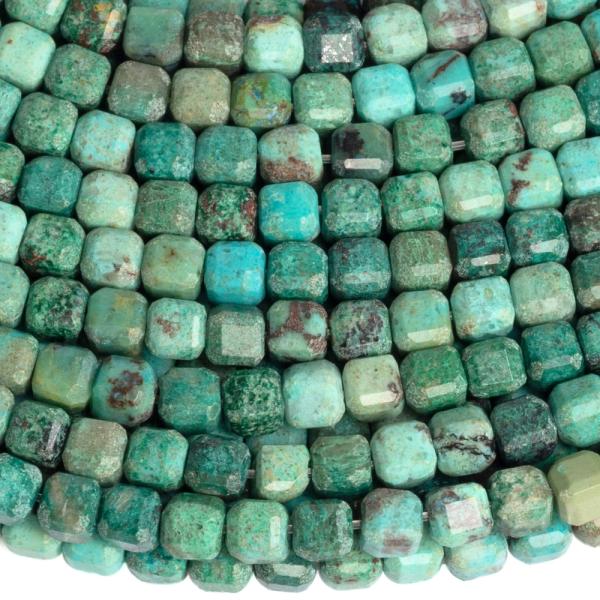 Chryzokol kor�lky 3mm kostky brou�en� p�l���ra