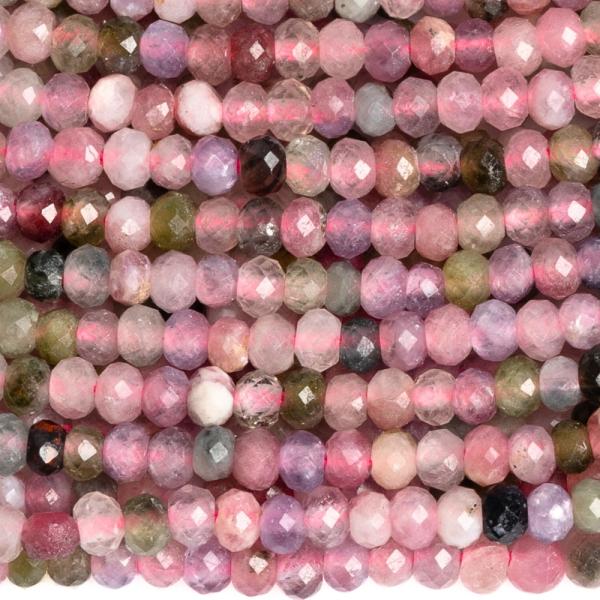 Turmal�n mix kor�lky 2x1mm rondelky brou�en� ���ra