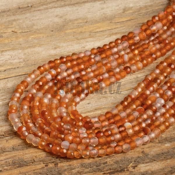 Karneol koralky 2,5mm brouen ra