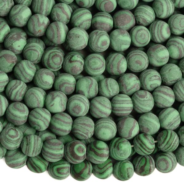 Malachit syntetick� kor�lky 6mm matn� ���ra