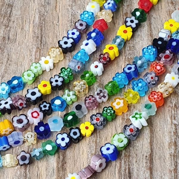 Millefiori korlky 4mm kvtinka ra
