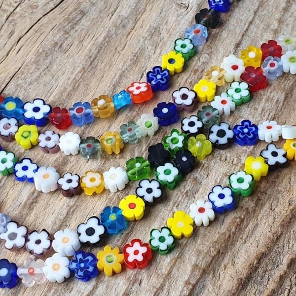 Millefiori korlky 6mm kvtinka ra