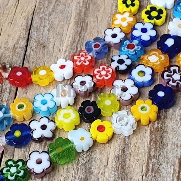 Millefiori korlky 8mm kvtinka ra