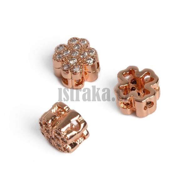 Minitylstek korlek rov zlato s blmi zirkony