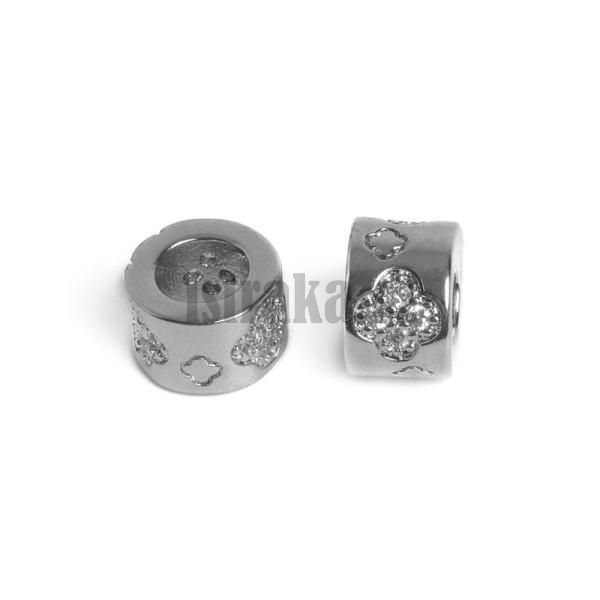 Rondelka se tylstkem korlek stbrn s blmi zirkony