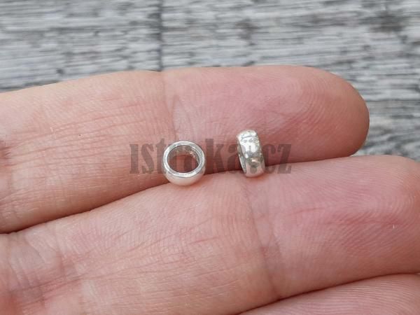 Korlek rondelka 6x2 mm Ag925 hladk stbrn