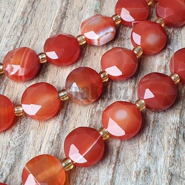 Sardonyx korlky 10mm disky brouen plra