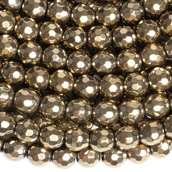 Hematit kor�lky 6mm sv�tlezlat� brou�en� ���ra