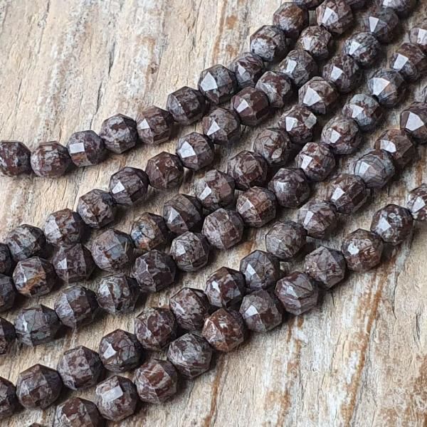 Obsidin vlokov hnd korlky 4mm brouen soudek plra