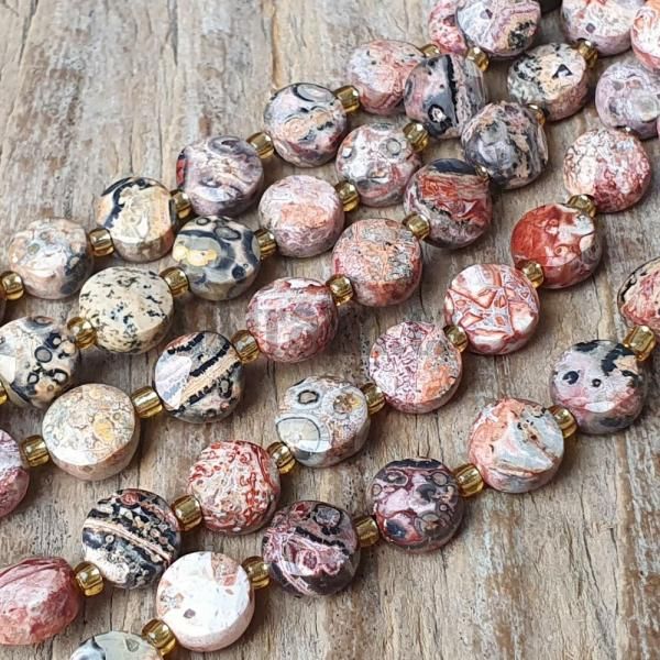 Jaspis leopard korlky 6mm disky brouen plra
