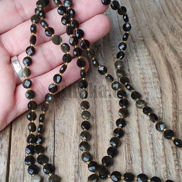 koralky-z-mineralu-zlaty-obsidian-6mm-disky-brusene-leskle-ploche-cierne-zlate-trblietave