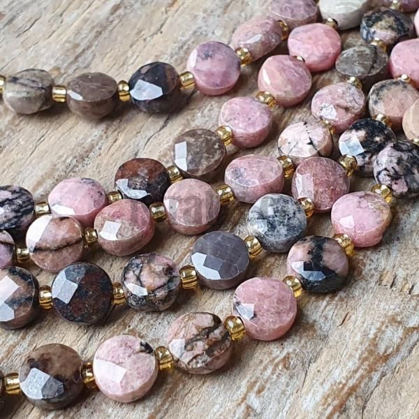 Rodonit mix barev korlky 6mm disky brouen plra