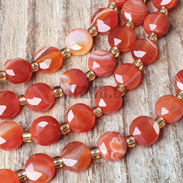 Sardonyx korlky 8mm disky brouen plra