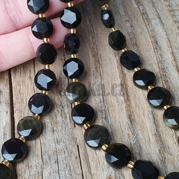 koralky-z-mineralu-obsidian-zlaty-10mm-brusene-disky-ploche-cierne-zlatocierne-goralky