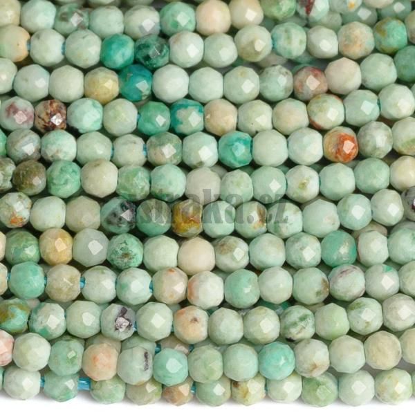 Tyrkys Peru korlky 2mm brouen ra