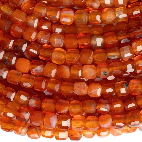 Karneol kor�lky 2,5mm kostky brou�en� p�l���ra
