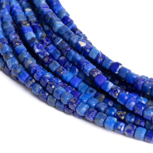 Lapis lazuli kor�lky 2,5mm kostky brou�en� p�l���ra