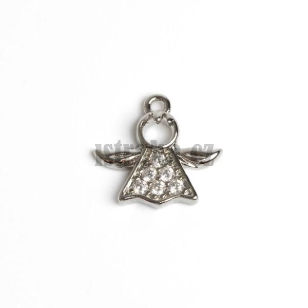 Andl pvsek stbrn s blmi zirkony