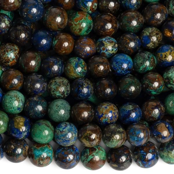 Azurit + malachit korlky 8mm plra