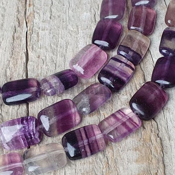 Fluorit korlky 10x14mm obdlnky plra