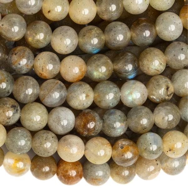 Labradorit hn�d� kor�lky 6mm ���ra