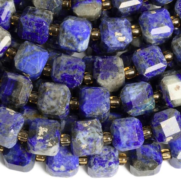 Lapis lazuli A kvalita kor�lky 8mm kostky brou�en� p�l���ra