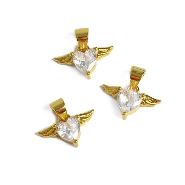 Srd��ko s and�lsk�mi k��dly p��v�sek se �lupnou zlat� s b�l�mi zirkony