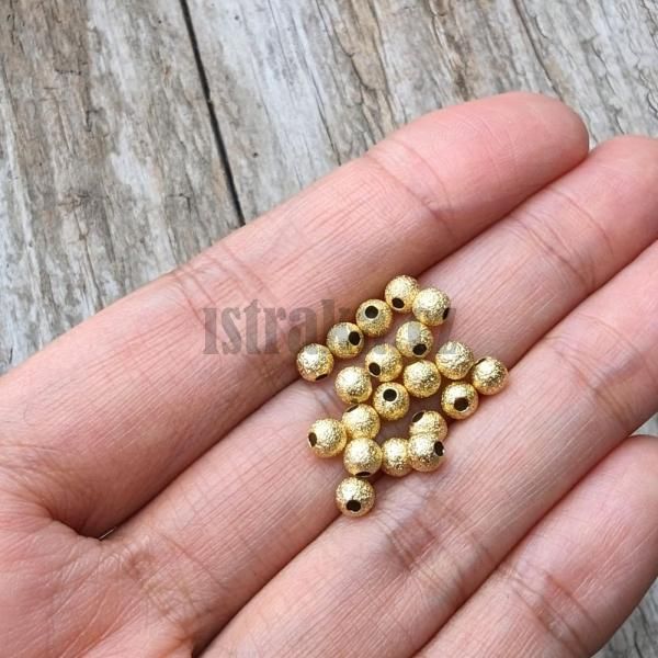 Kuliky korlky 4mm zlat matn 20 ks