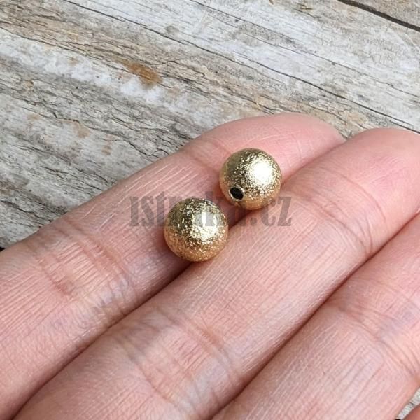 Kuliky korlky 8mm zlat matn 8 ks