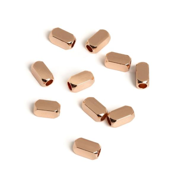 Kv�dr kor�lek 3x5mm r��ov� zlato 10 ks