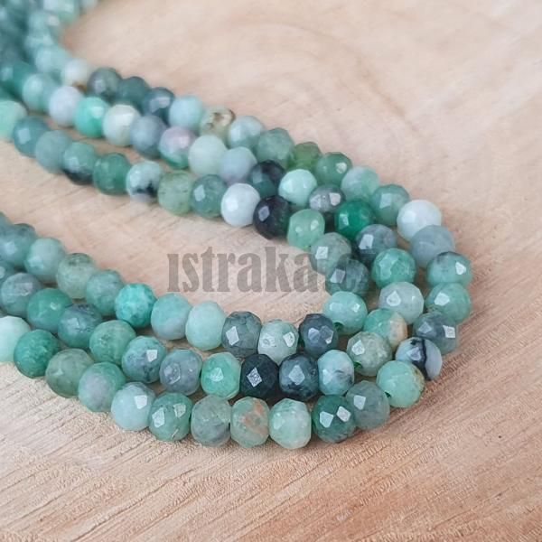 Smaragd korlky 4x3mm brouen rondelky plra