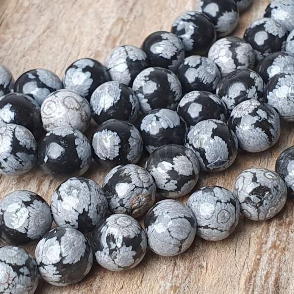 Obsidin vlokov korlky 6mm ra